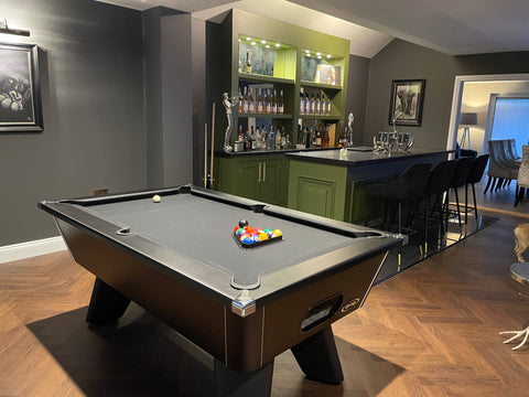 Cry Wolf Indoor Pool Table - Black, Slate Bed 6ft/7ft Cry Wolf Indoor Pool Table - Black, Slate Bed 6ft/7ft