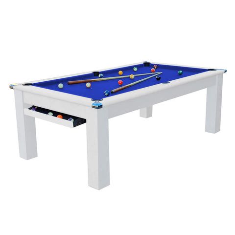 Gatley Modern Pool Dining Table - White - Slate Bed Pool Diner In 6FT & 7FT Sizes