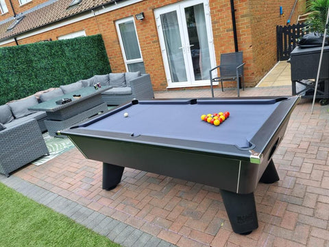 Cry Wolf Outdoor Pool Table – Matt Black 6FT/ 7FT Slate Bed Pool Table