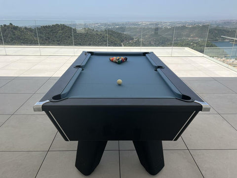 Cry Wolf Outdoor Pool Table – Matt Black 6FT/ 7FT Slate Bed Pool Table