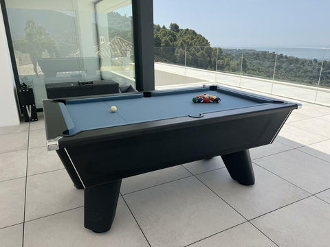 Cry Wolf Outdoor Pool Table – Matt Black 6FT/ 7FT Slate Bed Pool Table