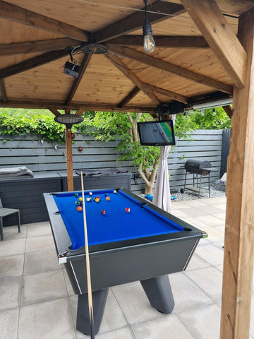 Cry Wolf Outdoor Pool Table – Matt Black 6FT/ 7FT Slate Bed Pool Table