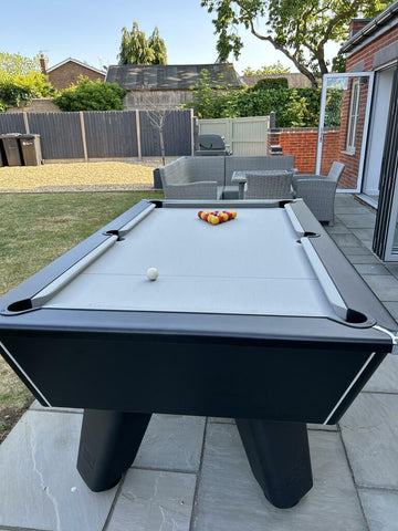 Cry Wolf Outdoor Pool Table – Matt Black 6FT/ 7FT Slate Bed Pool Table