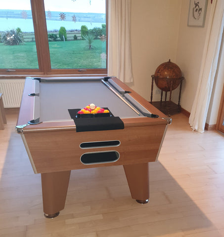 Blackball Slate Bed Pool Table - Walnut - 6FT / 7FT - Coin Option Also Available