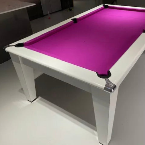 Gatley Classic Pool Dining Table - Gloss White - Slate Bed Pool Diner In 6FT & 7FT Sizes