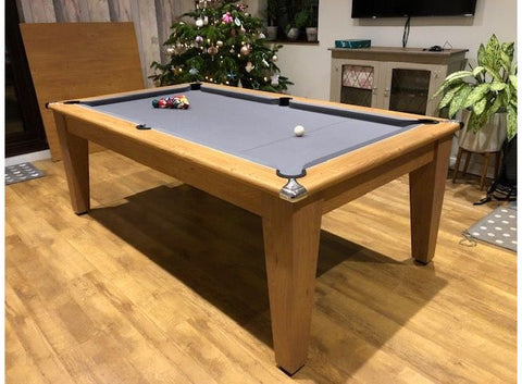 Gatley Classic Pool Dining Table - Oak - Slate Pool Bed In 6FT & 7FT Sizes