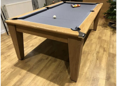 Gatley Classic Pool Dining Table - Oak - Slate Pool Bed In 6FT & 7FT Sizes