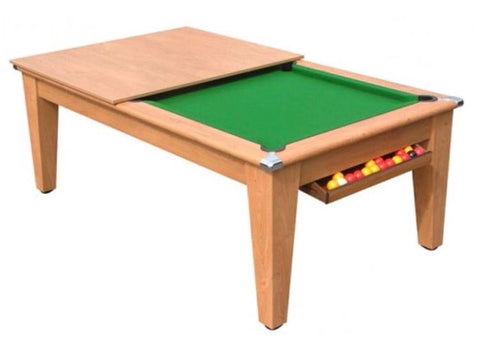 Gatley Classic Pool Dining Table - Oak - Slate Pool Bed In 6FT & 7FT Sizes