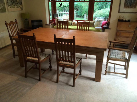 Solid Oak English Pool Dining Table