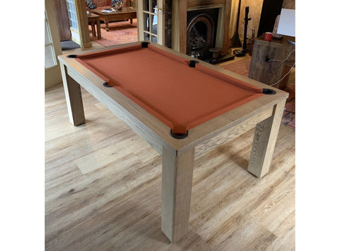 Funky Munky Pool Dining Table - Solid Rustic Oak - Slate Bed - 6FT / 7FT