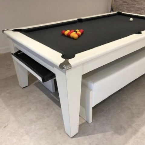 Gatley Classic Pool Dining Table - White - Slate Pool Bed In 6FT & 7FT Sizes