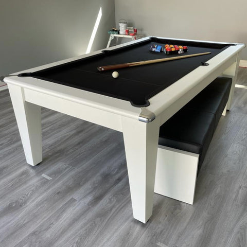 Gatley Classic Pool Dining Table - White - Slate Pool Bed In 6FT & 7FT Sizes