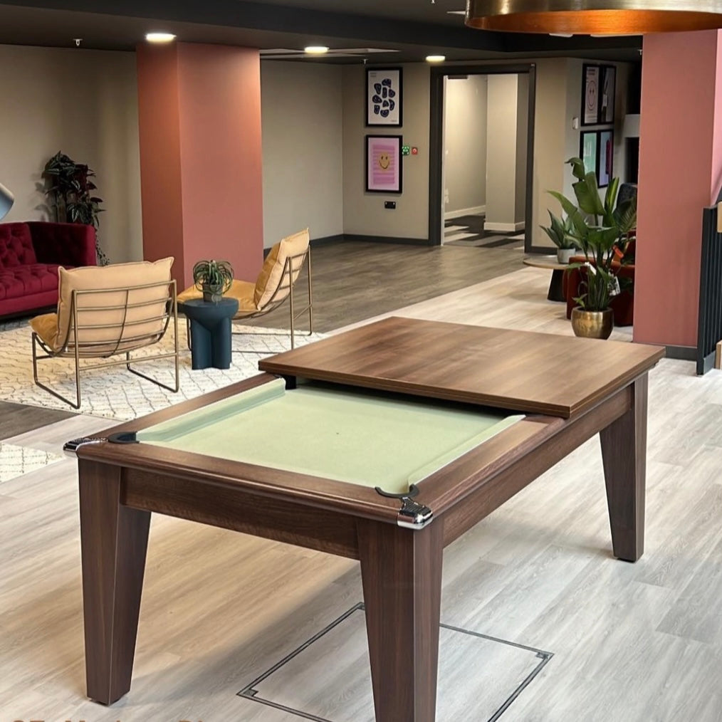 Gatley Classic Pool Dining Table - Dark Walnut - Slate Pool Bed In 6FT ...