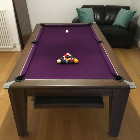 Gatley Classic Pool Dining Table - Dark Walnut - Slate Pool Bed In 6FT & 7FT Sizes