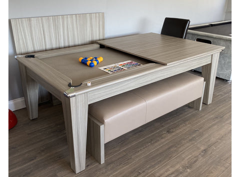 Gatley Classic Pool Dining Table - Driftwood - Slate Bed Pool Table in 6FT & 7FT Sizes