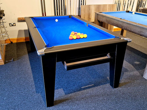 Gatley Classic Pool Dining Table -  Matt Black - Slate Pool Table In 6ft & 7ft Sizes