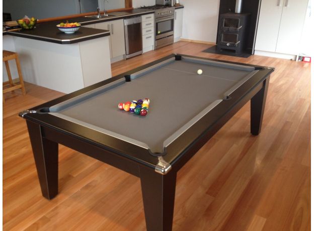 Gatley Classic Pool Dining Table - Matt Black - Slate Pool Table In 6f ...