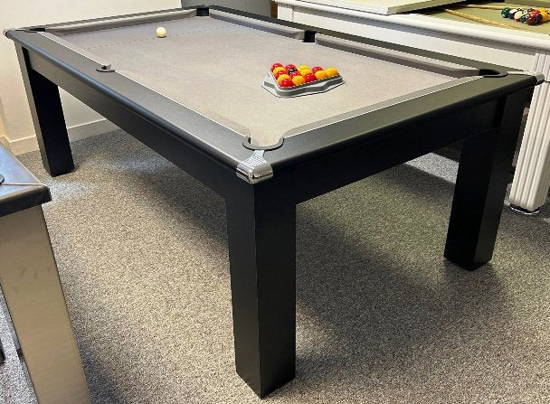 Gatley Modern Pool Dining Table  - Black - Slate Pool Bed In 6FT & 7FT Sizes