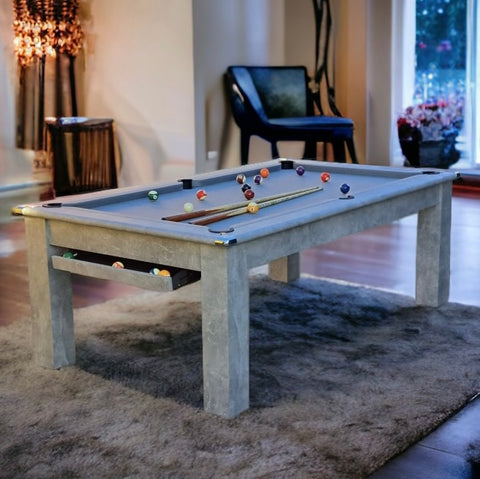 Gatley Modern Pool Dining Table - Italian Grey - Slate Bed Pool Diner in 6FT & 7FT Sizes