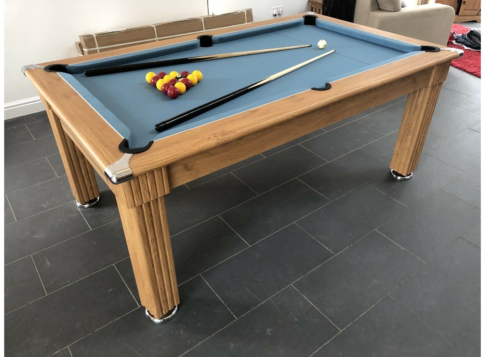 Gatley Traditional Pool Dining Table - Oak - Slate Bed in 6ft & 7ft ...