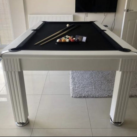 Gatley Traditional Pool Dining Table - White - Slate Bed in 6FT & 7FT Sizes