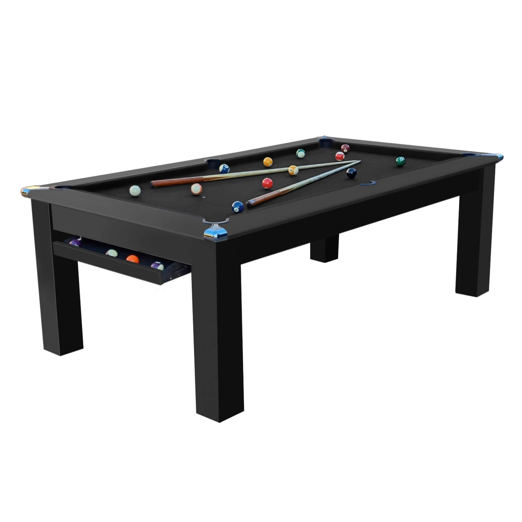 Gatley Modern Pool Dining Table - Black - Slate Pool Bed In 6FT & 7FT ...