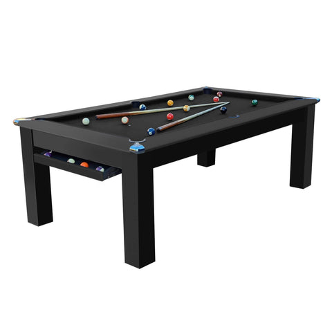 Gatley Modern Pool Dining Table  - Black - Slate Pool Bed In 6FT & 7FT Sizes