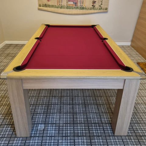 Gatley Modern Pool Dining Table - Oak - Slate Bed Pool Diner In 6FT & 7FT Sizes