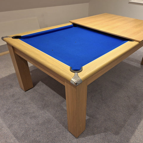 Gatley Modern Pool Dining Table - Oak - Slate Bed Pool Diner In 6FT & 7FT Sizes