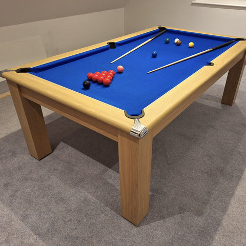 Gatley Modern Pool Dining Table - Oak - Slate Bed Pool Diner In 6FT & 7FT Sizes