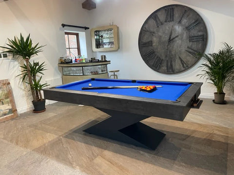 The Monaco Grey Lightning 7FT Pool Dining Table - Luxury Pool Diner - 7FT Slate Bed