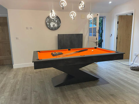 The Monaco Grey Lightning 7FT Pool Dining Table - Luxury Pool Diner - 7FT Slate Bed