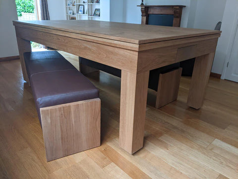 Solid Oak English Pool Dining Table