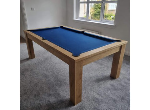 Funky Munky Pool Dining Table - Solid Natural Oak  - Slate Bed - 6FT / 7FT