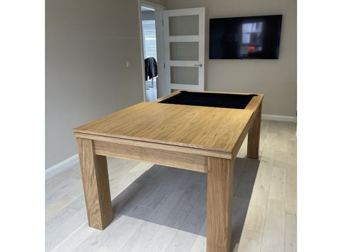 Funky Munky Pool Dining Table - Solid Natural Oak  - Slate Bed - 6FT / 7FT