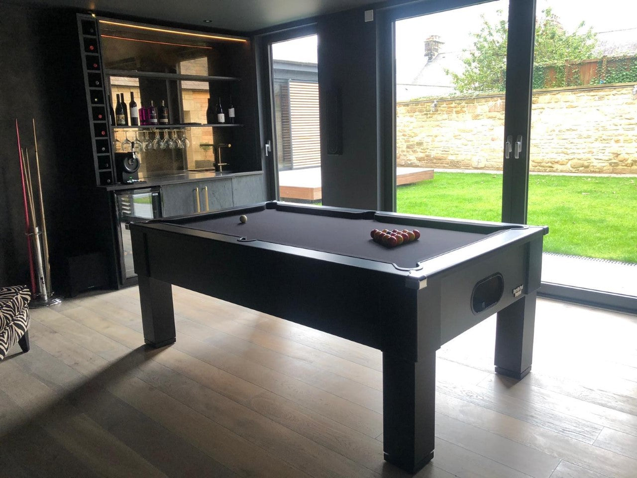 Classic Indoor Pool Table - Black Square Leg - Slate Bed 6FT / 7FT ...