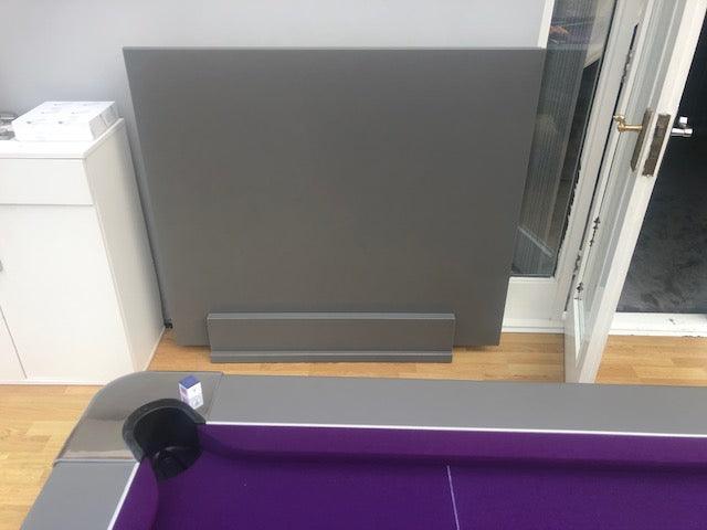Onyx grey Superpool dining table top stand holding removable top panels