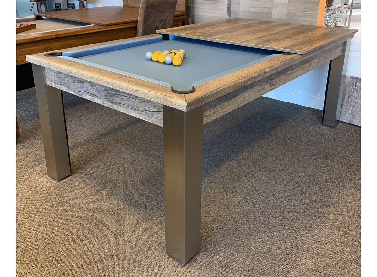 Funky Munky Elixir - Pool Dining Table 6FT/ 7FT - Slate Bed - Distressed Oak Finish