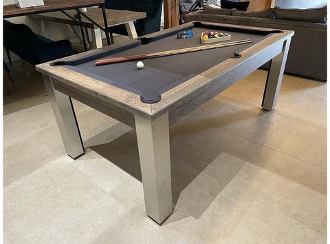 Funky Munky Elixir - Pool Dining Table 6FT/ 7FT - Slate Bed - Distressed Oak Finish