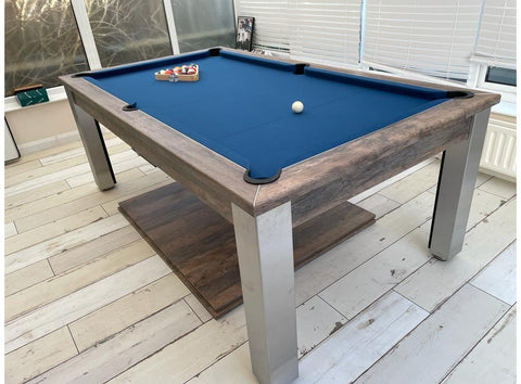 Funky Munky Elixir - Pool Dining Table 6FT/ 7FT - Slate Bed - Distressed Oak Finish