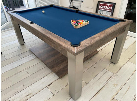 Funky Munky Elixir - Pool Dining Table 6FT/ 7FT - Slate Bed - Distressed Oak Finish