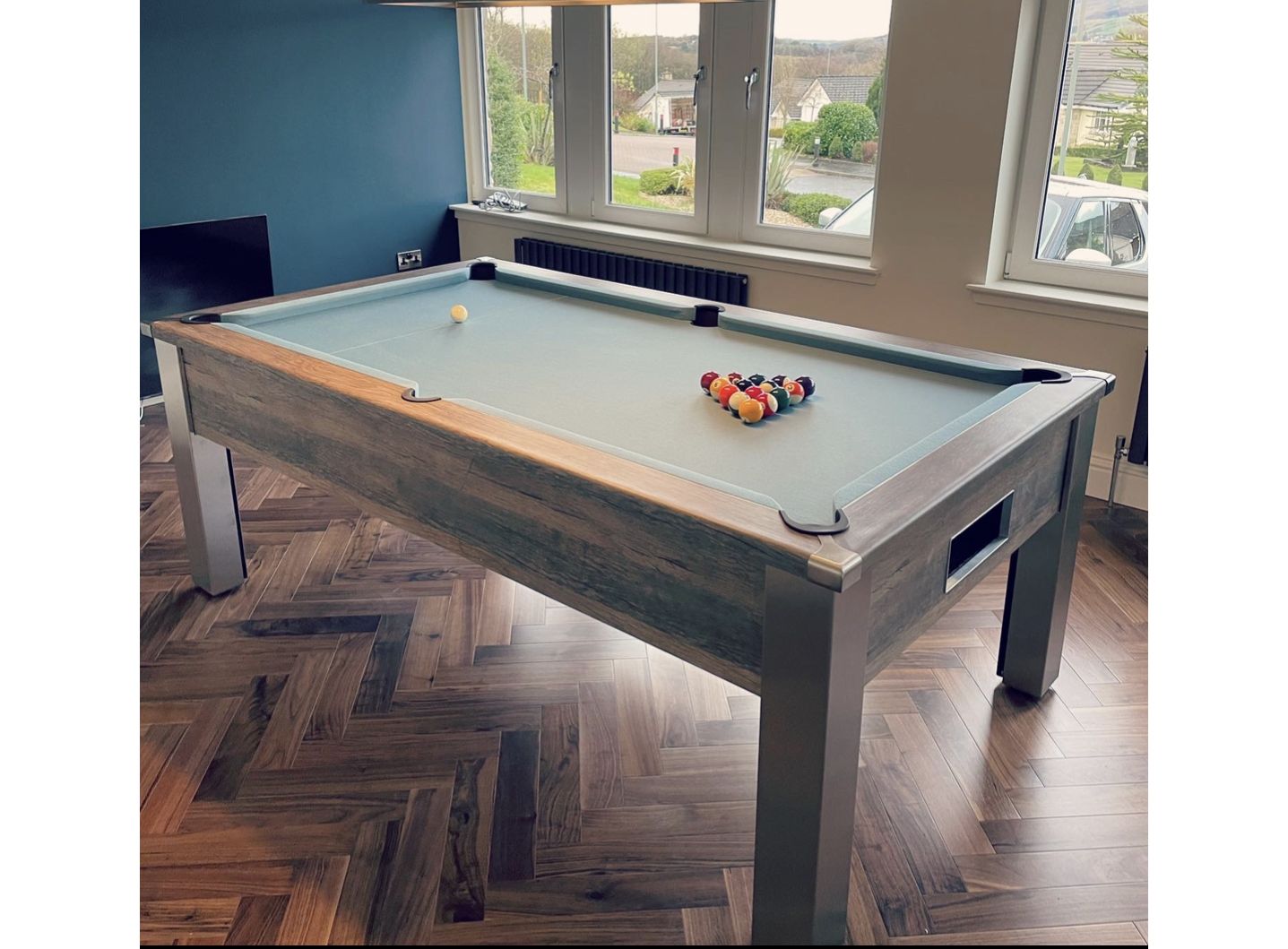 Funky Munky Tournament Slate Bed Pool Table 6FT / 7FT - Distressed Oak ...