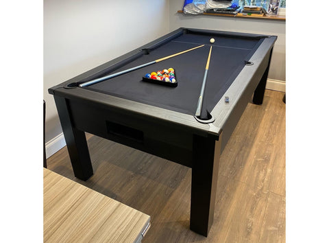 Funky Munky Tournament Slate Bed Pool Table 6ft / 7ft - Black Stealth