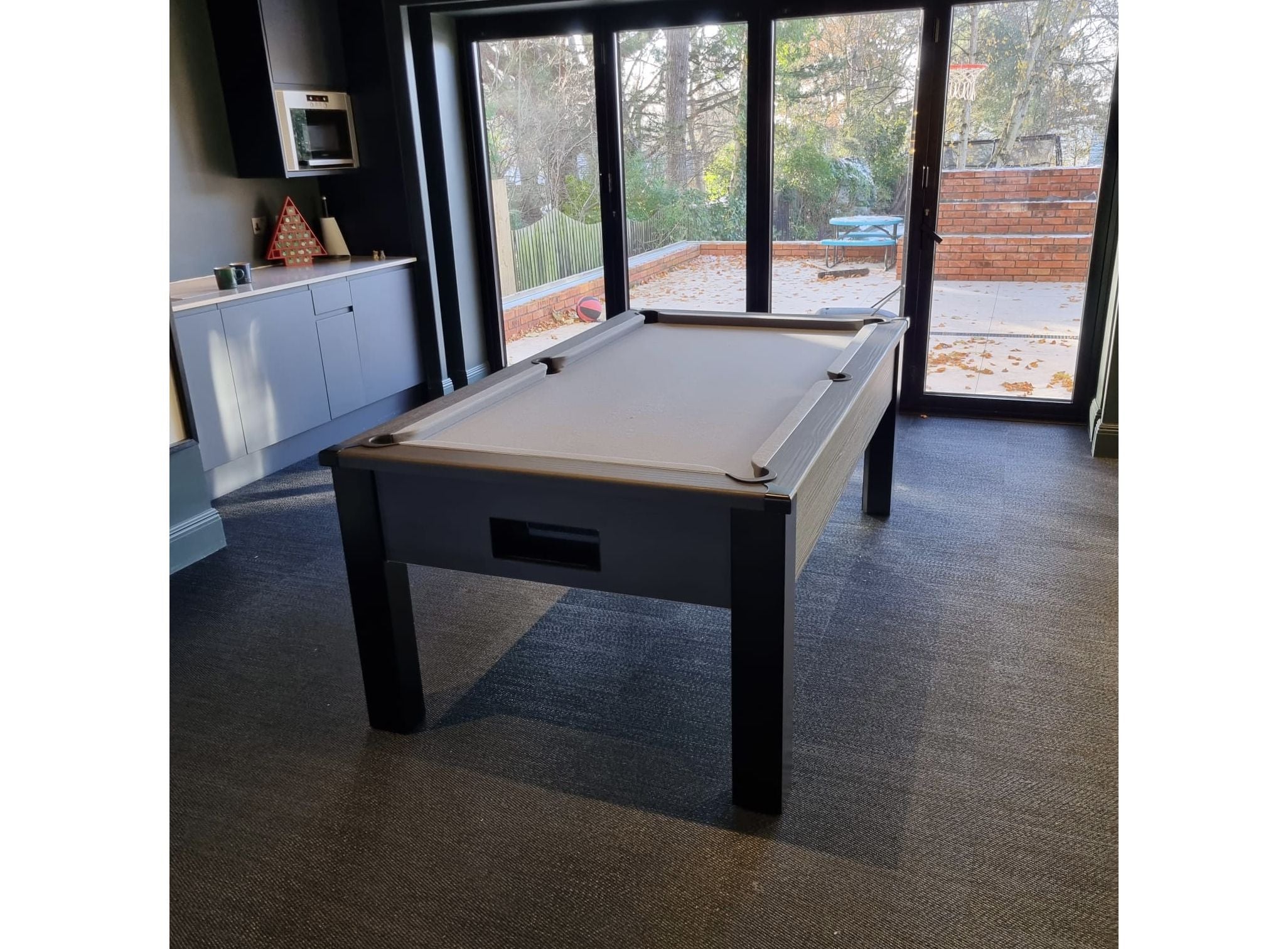 Funky Munky Tournament Slate Bed Pool Table 6ft / 7ft - Black Stealth ...